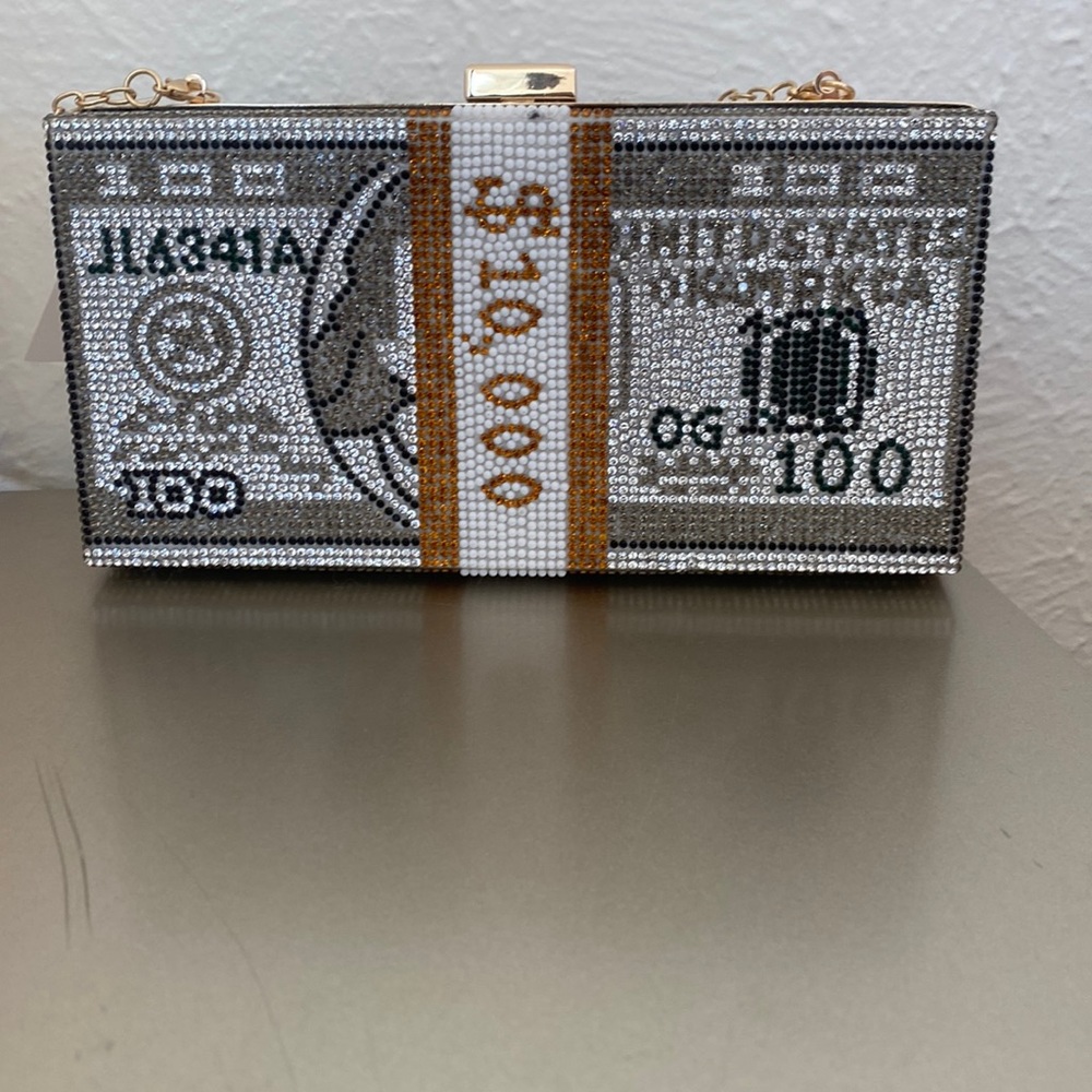 Crystal Money clutch